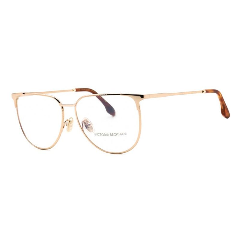 Victoria Beckham Eyeglasses Oval Full Rim, Rose Gold Frame and Clear Demo